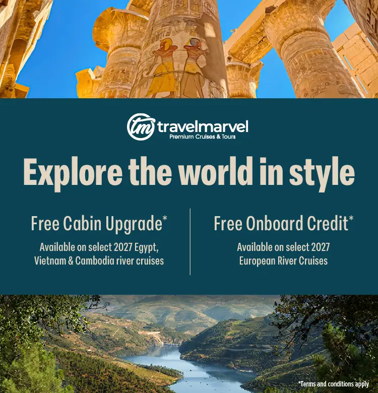 Travelmarvel Free Cabin Upgrades on select 2027 river cruises